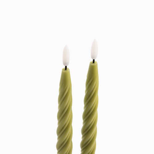 Velas led caracol verde 21cm set x2