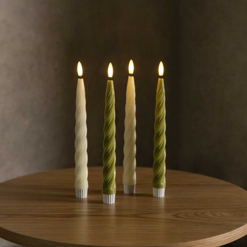 Velas led caracol verde 21cm set x2