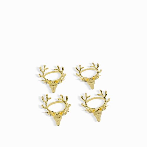 Aros de servilletas reno dorado setx4