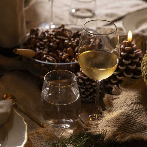 Copas vino borde dorado setx2