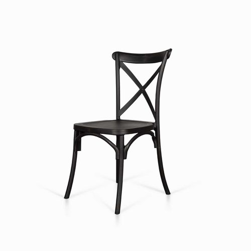 Silla X negra en plástico apilable