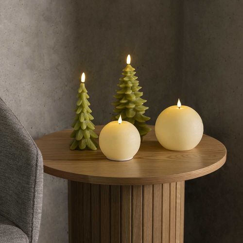 Vela led árbol navidad verde 16cm