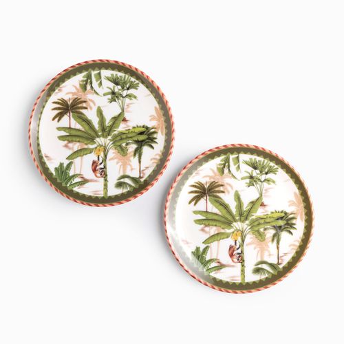 Plato Palmeras mono 20 cm set x2