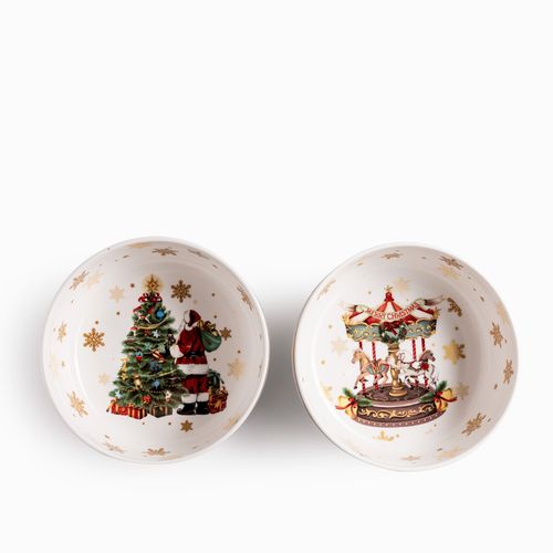 Tazón sopa noche buena snow carousel-santa 850ml setx2