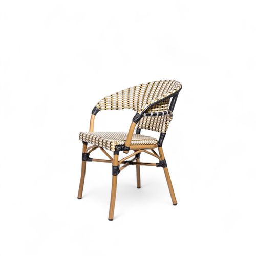 Silla de comedor Bistro brazos gris - negro - beige 81x55x59