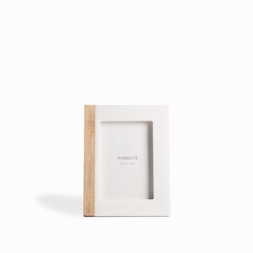 Portarretratos mármol y madera 21cm