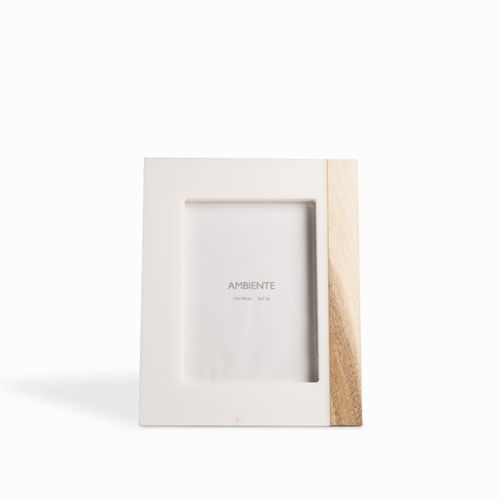 Portarretratos mármol y madera 26cm