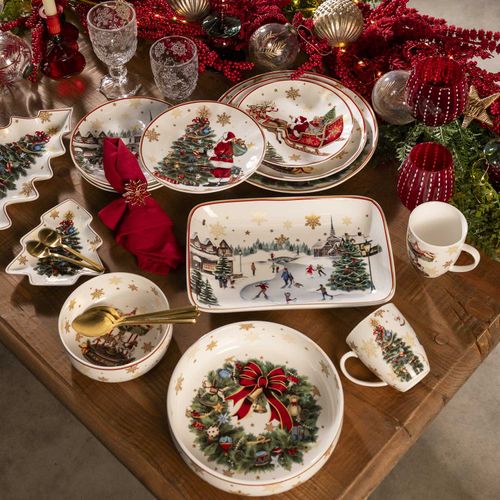 Plato mediano noche buena snow 21cm setx4