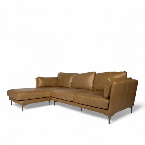 Sofá en L Italian Cognac