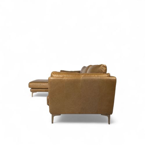 Sofá en L Italian Cognac