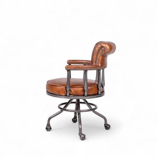 Silla cuero escritorio miel 84x58x68 cm