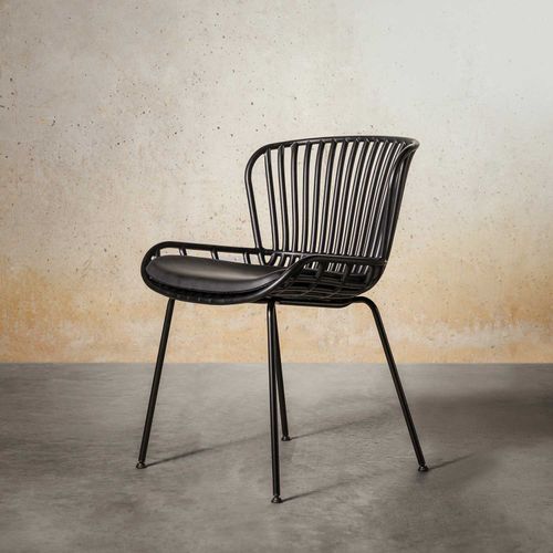 Silla de comedor Lodi sin brazos negra