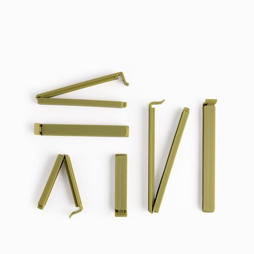 Clips para bolsas verde set x6