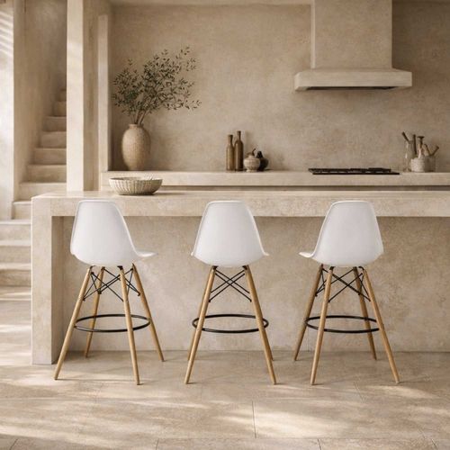 Silla de bar James blanca