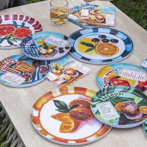 Platos melamina serie cocteles set x8