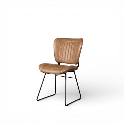 Silla de comedor lineas pata recta camel